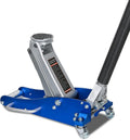 Aluminum and Steel Floor Jack, Low Profile Hydraulic Racing Floor Jack with Dual Piston Rapid Pump, 1.5 Ton Capacity (3,000 lb) , Blue