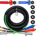 Autsurles 12ft 3 in 1 Trailer Air Line Hose Wrap Assembly with Handle Grip 7 Way Electrical Cable ABS & Power Air Line for Semi Truck Trailer Tractor