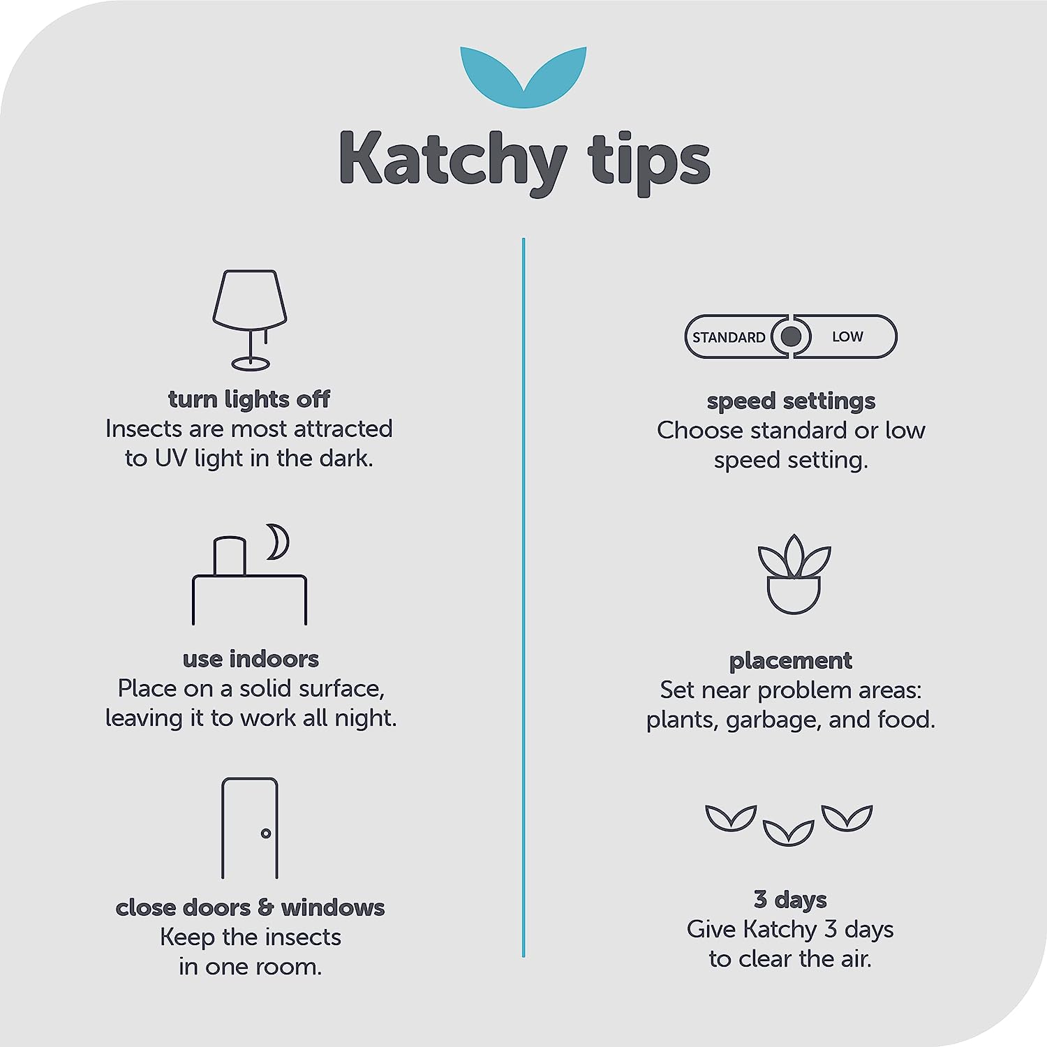 Katchy Indoor Insect Trap - Catcher &amp; Killer for Mosquitos, Gnats, Moths, Fruit Flies - Non-Zapper Traps for Inside Your Home - Catch Insects Indoors with Suction, Bug Light &amp; Sticky Glue (White)