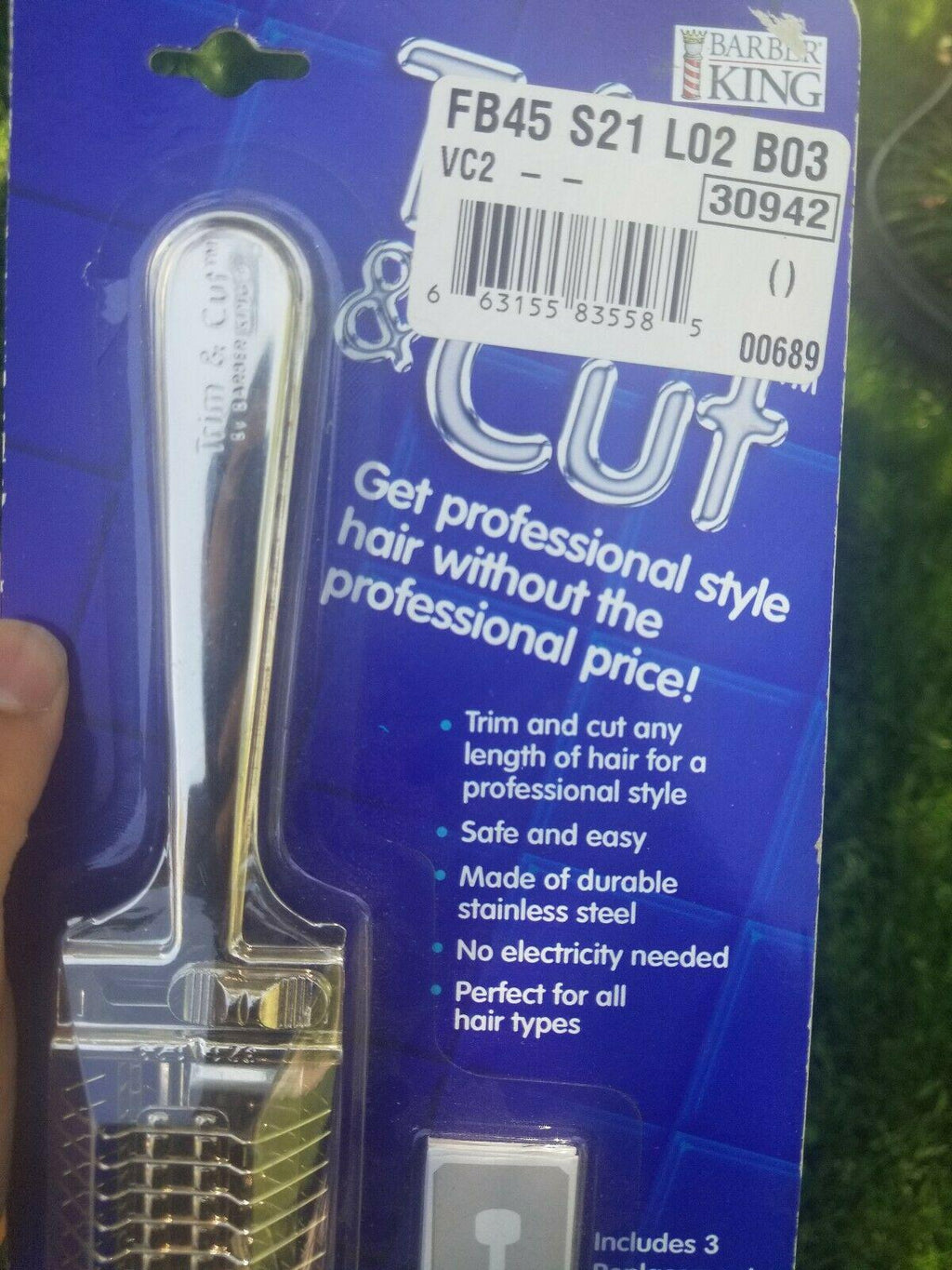 Trim&Cut Professional Hair Groomer~No Electricity Needed! Brand w/ 3 Blades~