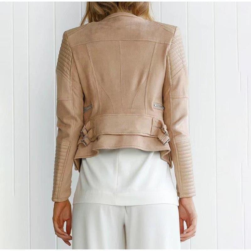 suede leather double coat