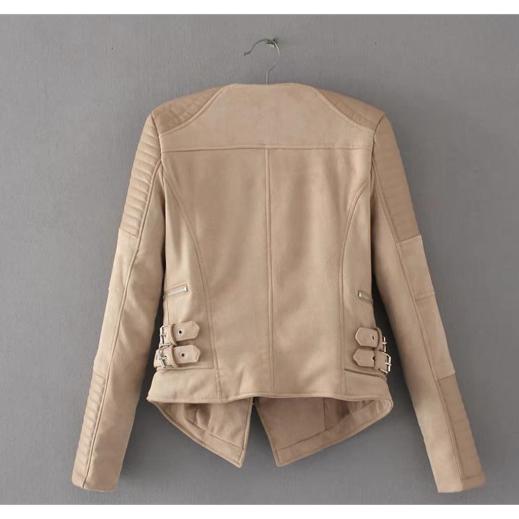 suede leather double coat