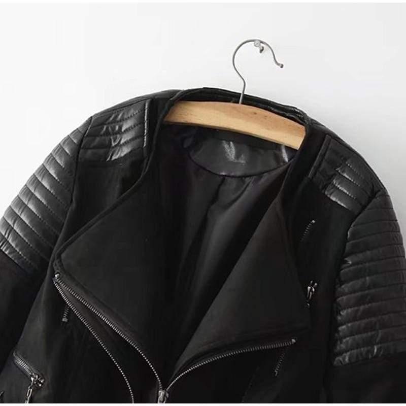 suede leather double coat