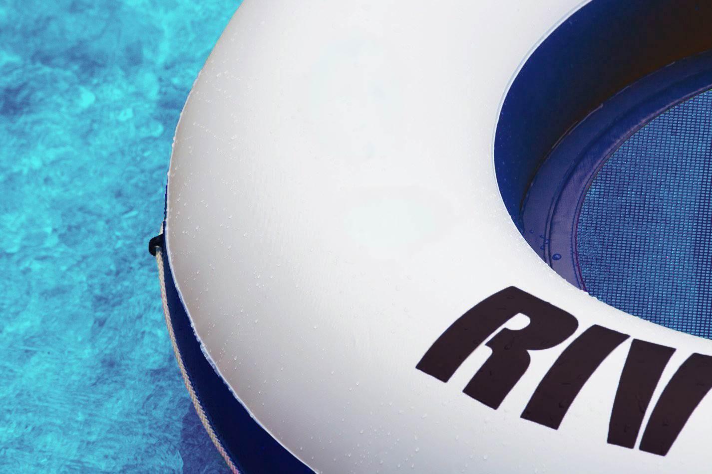 River Run Connect Inflatable Water Raft (4 Pack) + 2 Person Cooler Tube