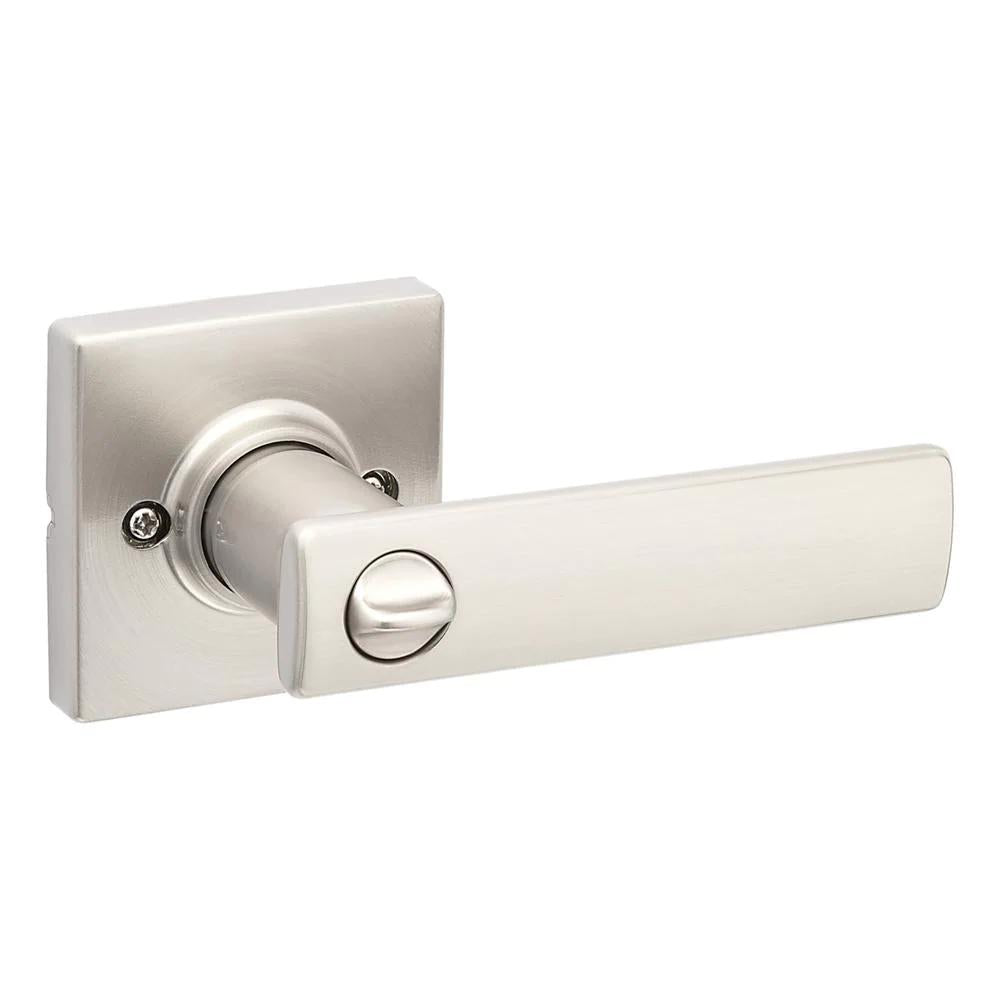BrSquare Satin Nickel Bed/Bath Door Lever Featuring Microban