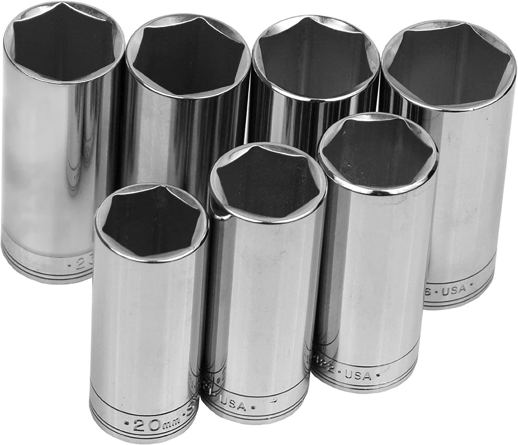 SK Hand Tool 1862 Drive Deep Metric Set Socket,3/8-Inch, 7-Piece
