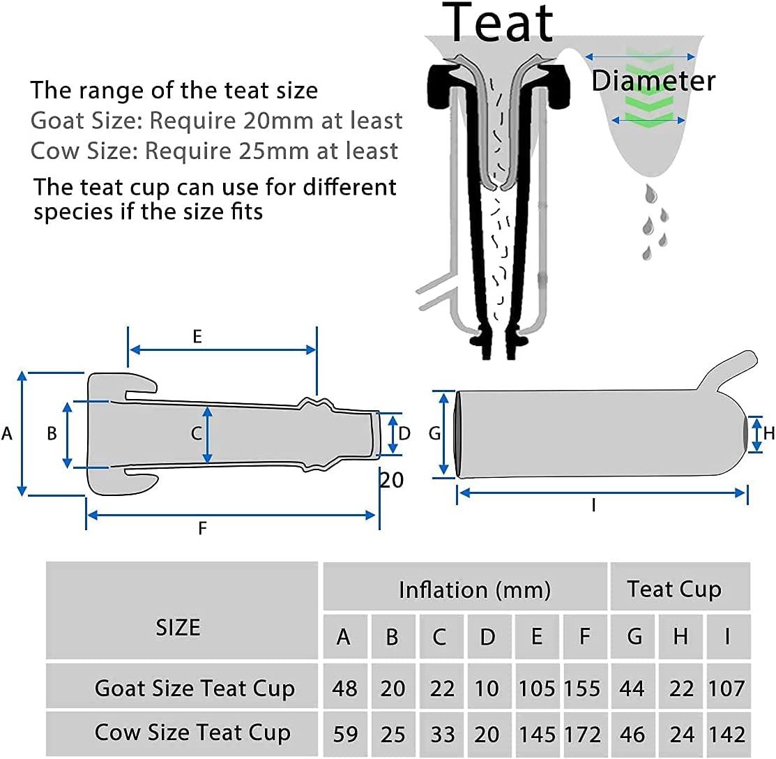 Hantop 12L Cow MilMachine, Portable Plug-in Pulsating Vacuum Pump, Food Grade 304  Steel Milk Bucket with Auto Stop Check Valve and Teats Cups Cow Milker Machine (Classic Model)