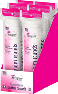 Swisspers Premium 100% Natural Cotton Rounds, Hypoallergenic, Reclosable Bags, 100-Count Bags, 6-Pack (600 Count Total)