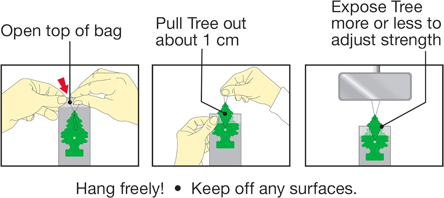 LITTLE TREES Air Fresheners Car Air Freshener. Hanging Tree Provides Long Lasting Scent for Auto or Home. Green Apple, 24 Air Fresheners