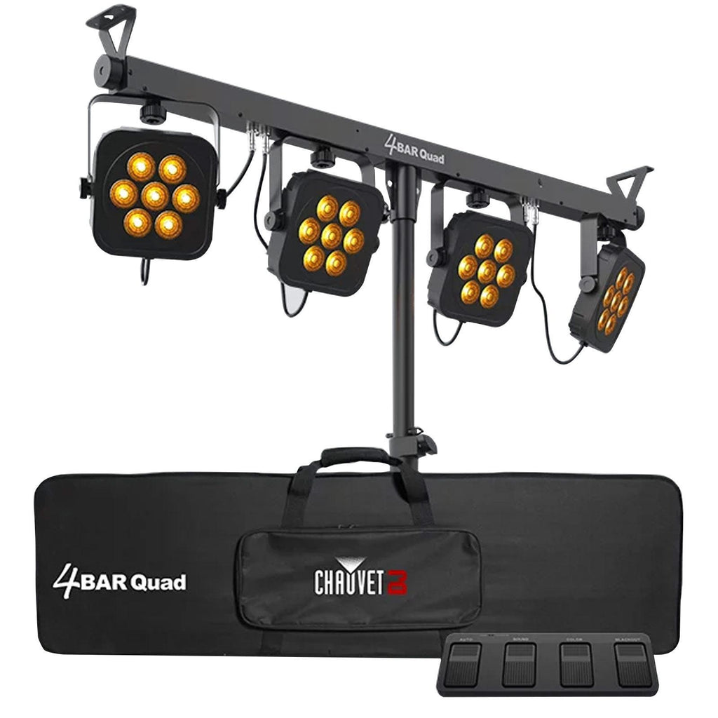 Chauvet DJ 4Bar Quad Complete Wash Lighting System with Hurricane 700 Fog Machine Package