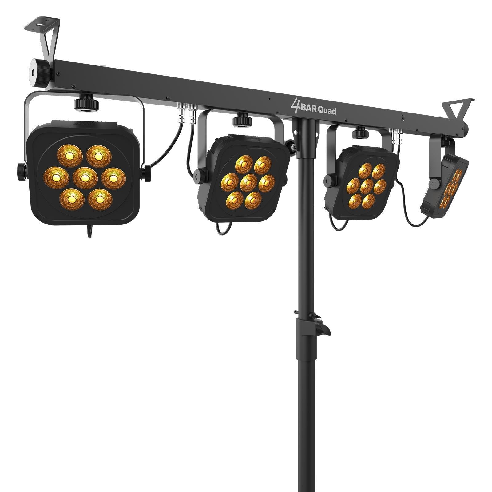 Chauvet DJ 4Bar Quad Complete Wash Lighting System with Hurricane 700 Fog Machine Package