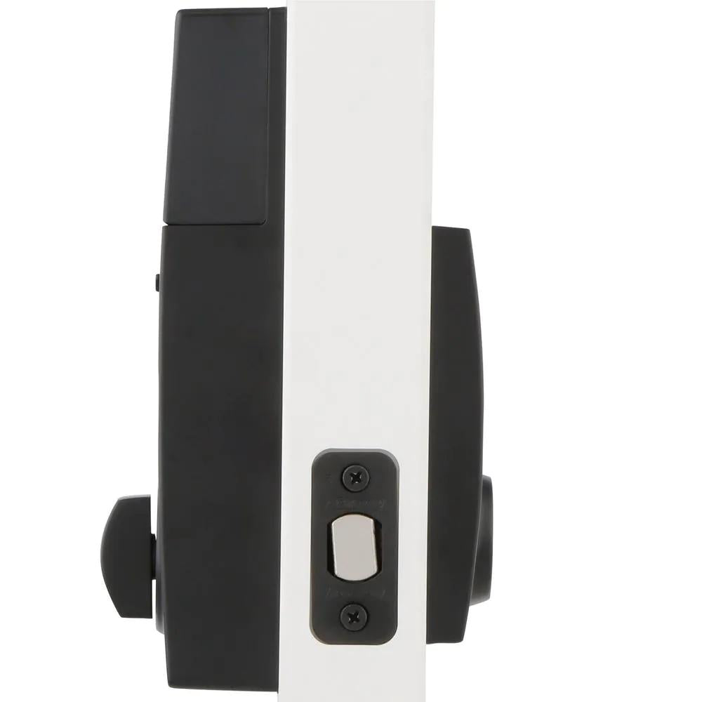 Century Matte Black Sense Smart Door Lock with Latitude Lever Door Handleset