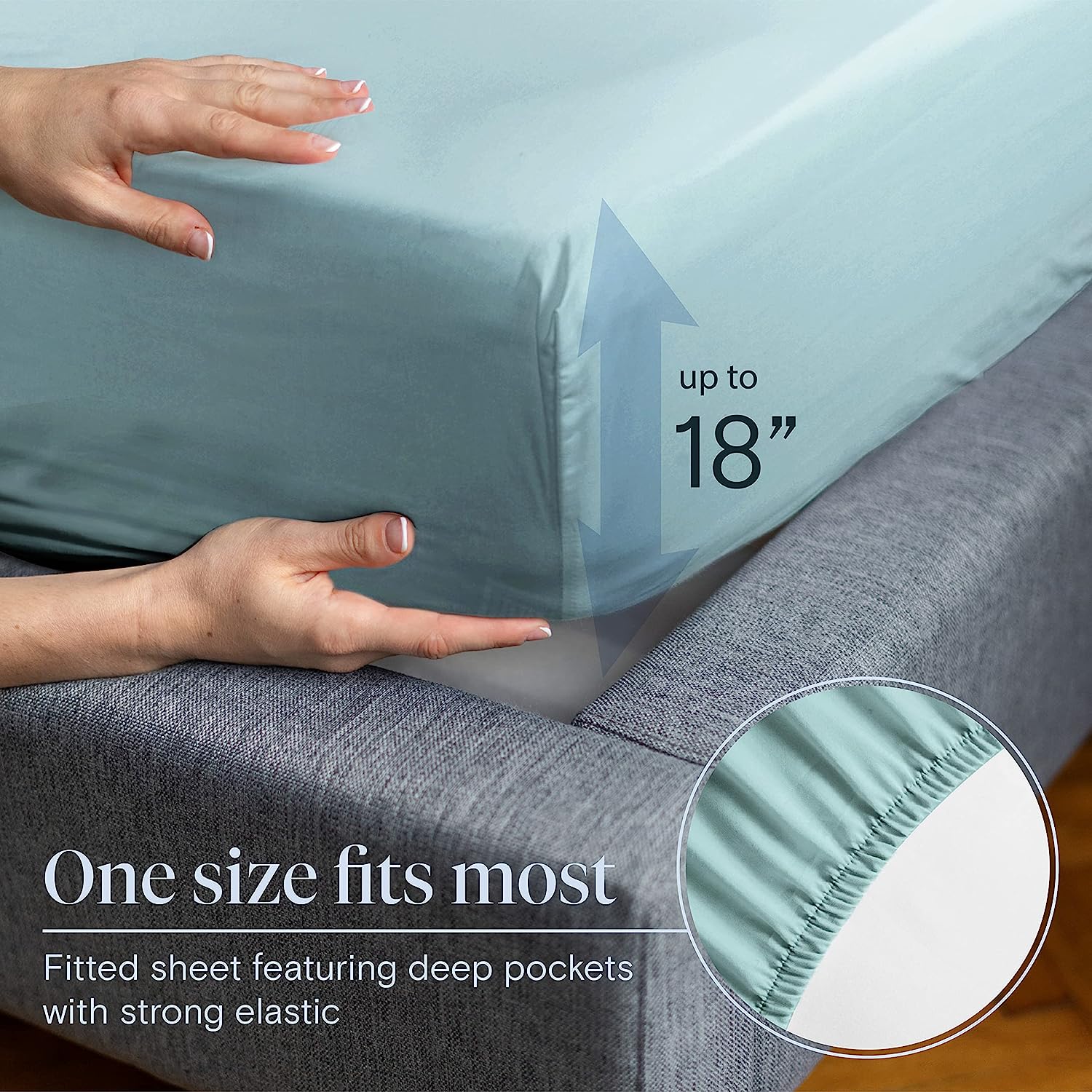 LuxClub 6 PC California King Size Sheet Set Bamboo Sheets Deep Pockets 18" Eco Friendly Wrinkle Free Cooling Sheets Machine Washable Hotel Bedding Silky Soft - Light Teal California King