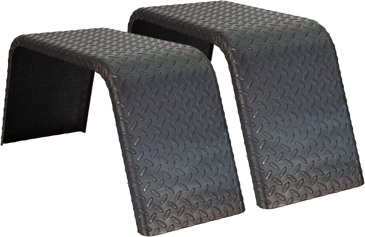 Trailer Fender 14 GauSteel Diamond Plate | 32" x 10" x 13" | Axle Trailer Fender | Trailer Fenders (2 Fenders) | Made in USA
