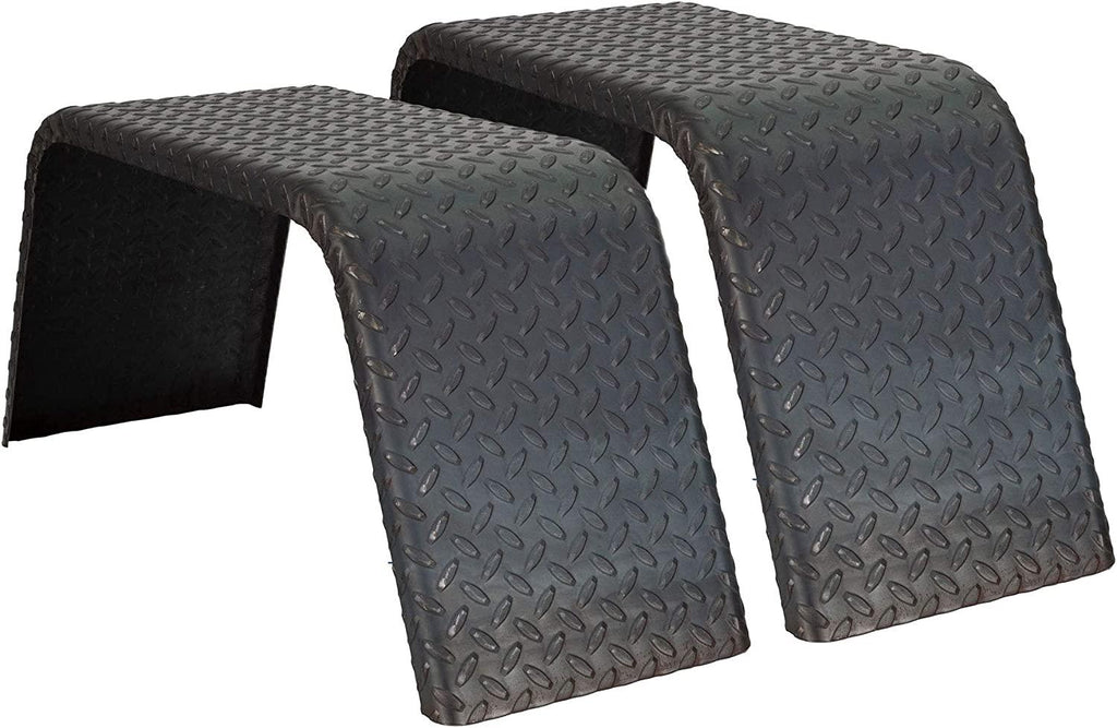 Trailer Fender 14 GauSteel Diamond Plate | 32" x 10" x 13" | Axle Trailer Fender | Trailer Fenders (2 Fenders) | Made in USA