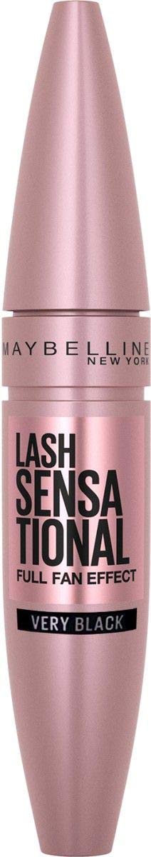 Maybelline New York Lash Sensational Washable Mascara, Lengthening and Volumizing for a Full Fan Effect, Very Black, 1 Count