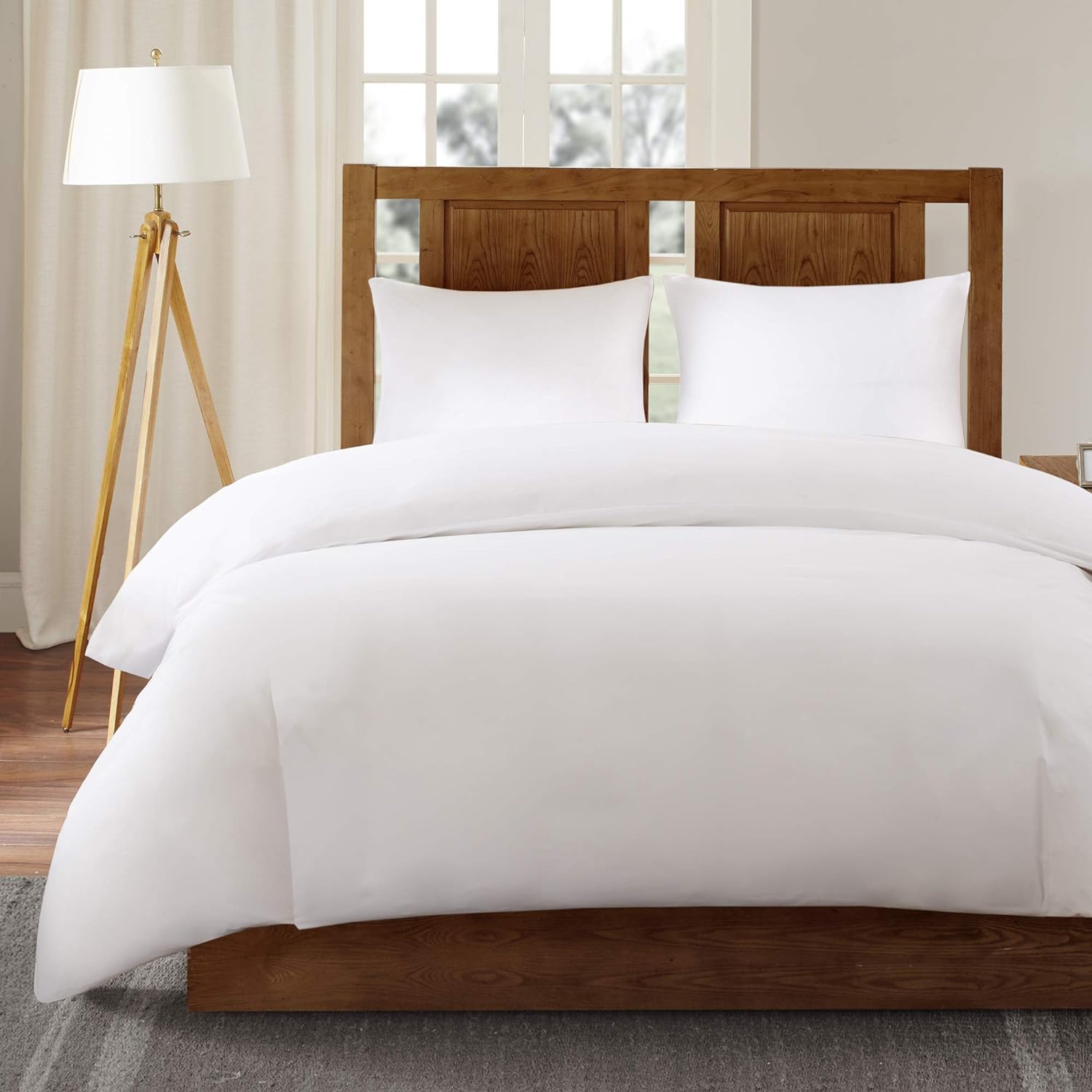 Sleep Philosophy Bed Guardian 3M Scotchgard Moisture Wicking Treatment Comforter Protector Duvet Cover with Zipper Flap - Waterproof, Full/Queen, White