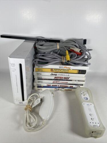 Wii Console Bundle w/ Controller, Nunchuck And 7 Games, Tested Working!