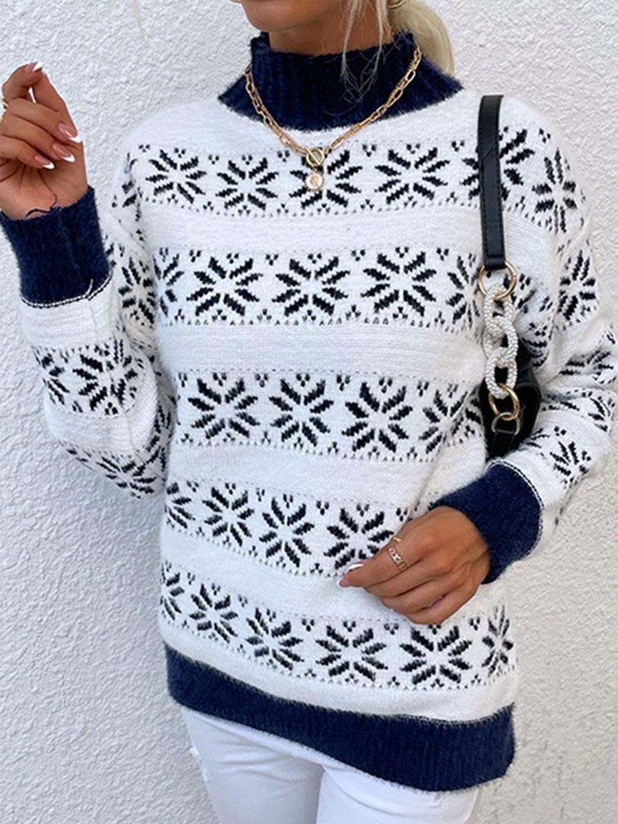 Fashion Striped Round Neck Long Sleeve Casual Pullover