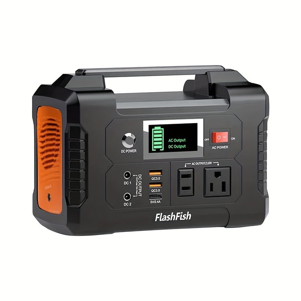 200W Portable Power Station FlashFish151Wh With AC Outlet/2 DC Ports/3 USB Ports Backup Battery /Power Supply For Outdoor Trip Camping Emergency