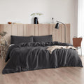Dark Sky Reserve- Bamboo Linen Oversized King Duvet Cover - Portugal Made - Faded Black