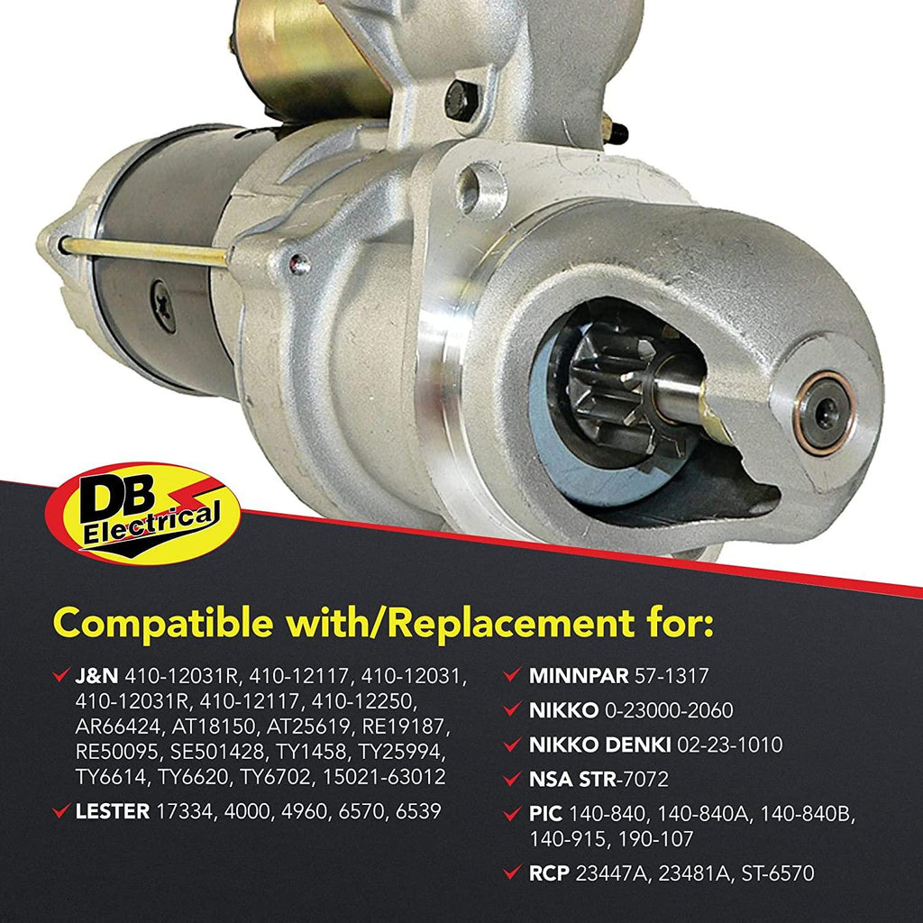 DB Electrical 410-12117 Starter Compatible With/Replacement For  UT40 1975-1981, UT60 1979-1983, 302A 1974-1981, 310A 1976-1983, 401C 1974-1982, 410 1974-1984 AT18150, TY1458, 6570N