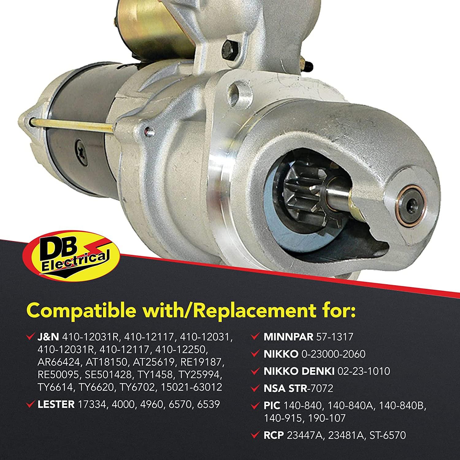 DB Electrical 410-12117 Starter Compatible With/Replacement For  UT40 1975-1981, UT60 1979-1983, 302A 1974-1981, 310A 1976-1983, 401C 1974-1982, 410 1974-1984 AT18150, TY1458, 6570N