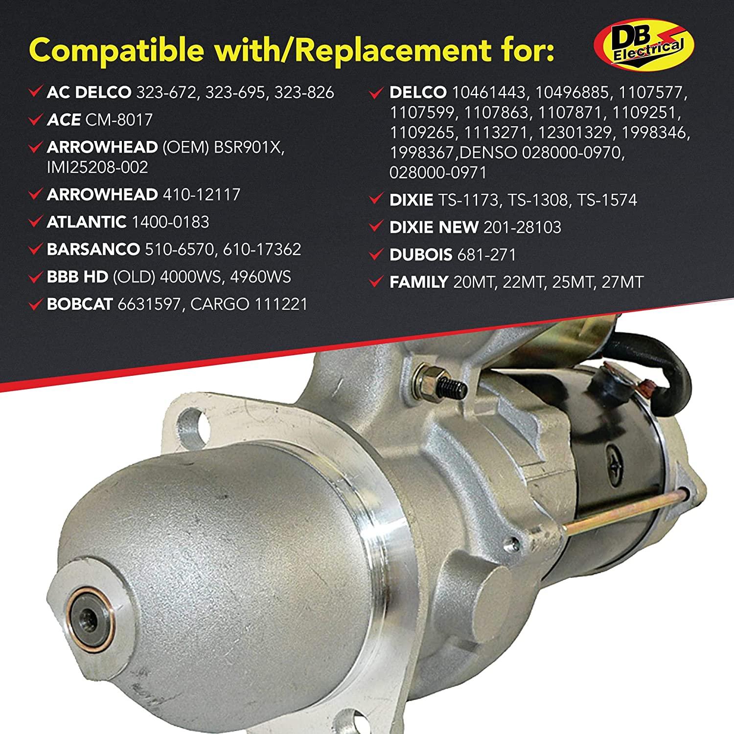 DB Electrical 410-12117 Starter Compatible With/Replacement For  UT40 1975-1981, UT60 1979-1983, 302A 1974-1981, 310A 1976-1983, 401C 1974-1982, 410 1974-1984 AT18150, TY1458, 6570N