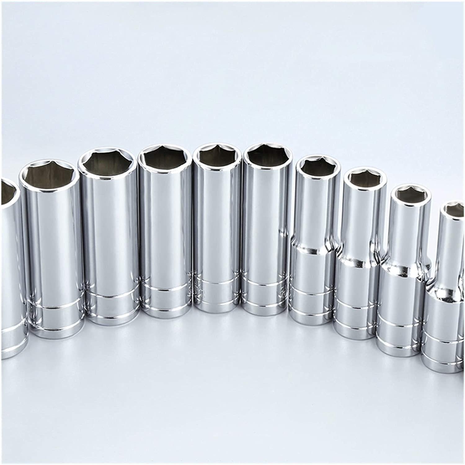 Wrench 1/2inch Deep Long Socket Set CRV 8-32mm Deep Socket Adapter for Torque Ratchet Socket Wrench Spanner Repair Hand Tool Metal Material (Color : 20PC)