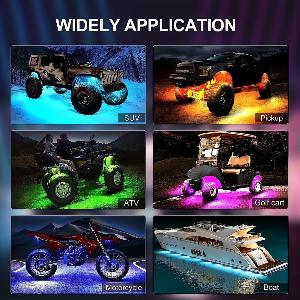 Rock Lights For Trucks, 4/6/8/10 Pods RGB LED Rock Lights With APP/Remote Control &amp; Music Mode,  For Pickup Off Road Jeep RZR SUV ATV UTV Car