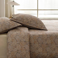 HeimenAogo Egyptian Cotton Duvet Cover Queen Size Sateen Weave, Silky Soft Boho Duvet Cover Zipper Closure, Long Staple Cotton Bed Linen Paisley Pattern 3Pcs