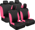 BDK UltraSleek Pink Seat Covers for Cars, Two-Tone Front with Matching Back Car Seat Cover, Made to Fit Most Auto Truck Van SUV, Interior Car Accessories, Full Set