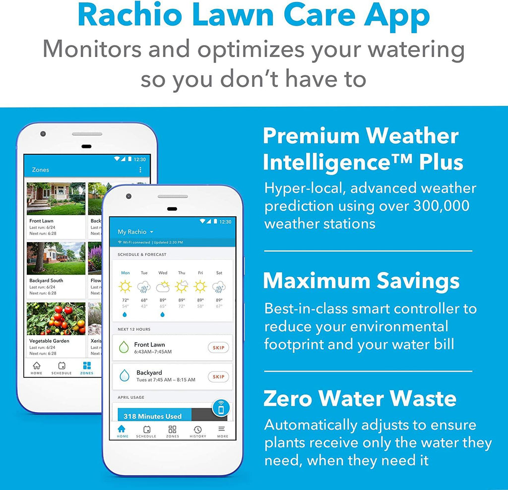 Rachio 3 Smart Bundle: Includes Rachio 3rd Generation-8 Zone Smart Sprinkler Controller (Alexa Compatible w/ Hyperlocal Weather Intelligence Plus & Rain Skip) & Rachio Weatherproof Outdoor Enclosure