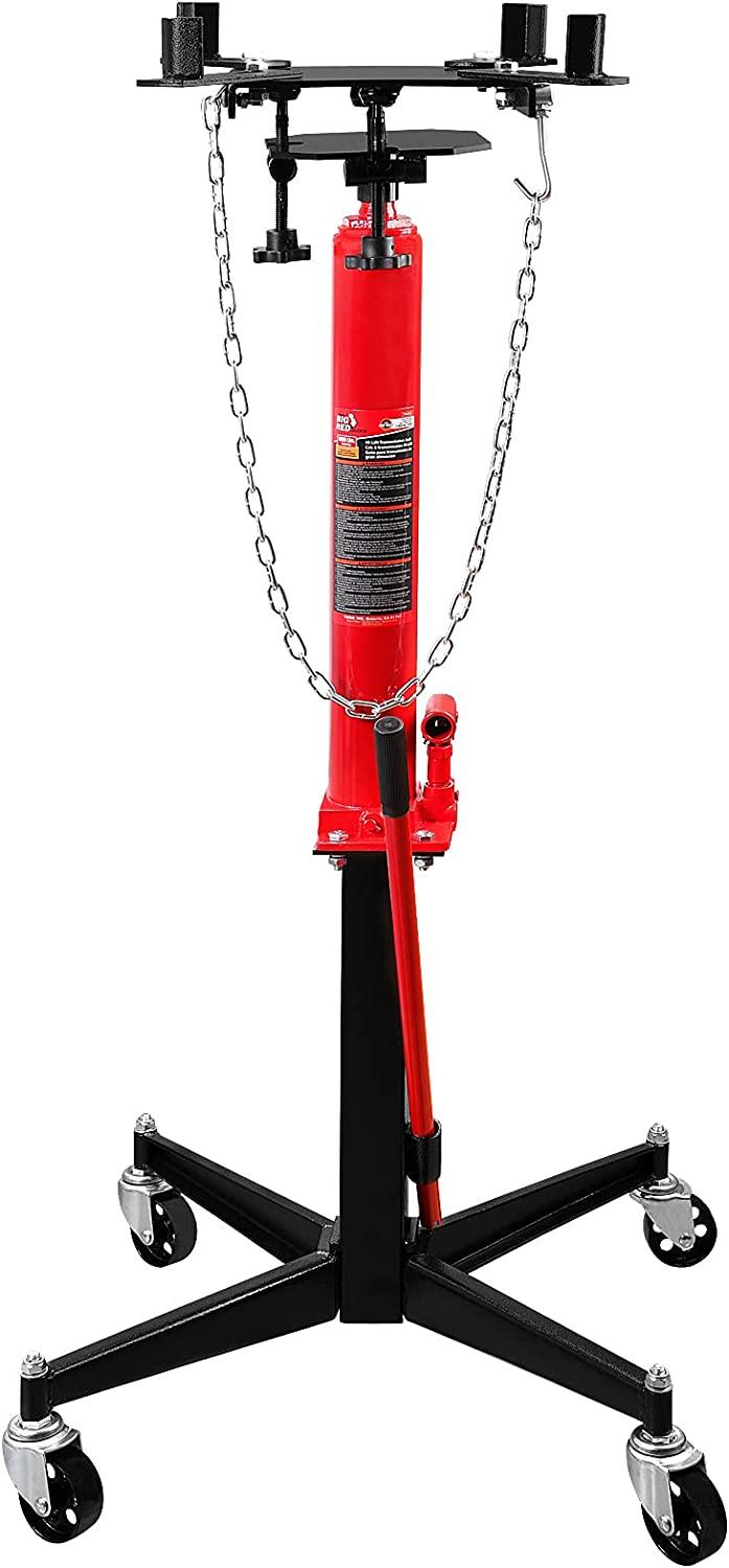 BIG RED TR4053 Torin Hydraulic Garage/Shop Telescoping Transmission Floor Jack: 1/2 Ton (1,000 lb) Capacity, Red
