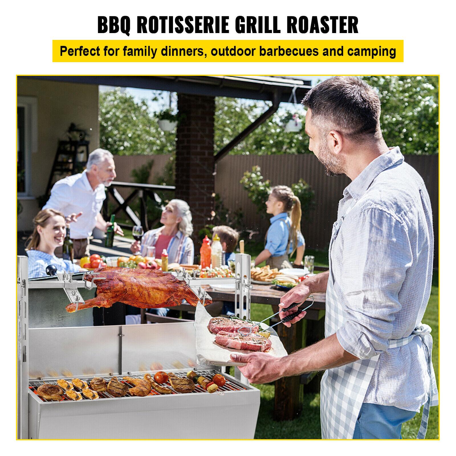 25W 132 Lbs  Lamb BBQ Roaster Rotisserie Spit Barbecue Chicken 9 Grill