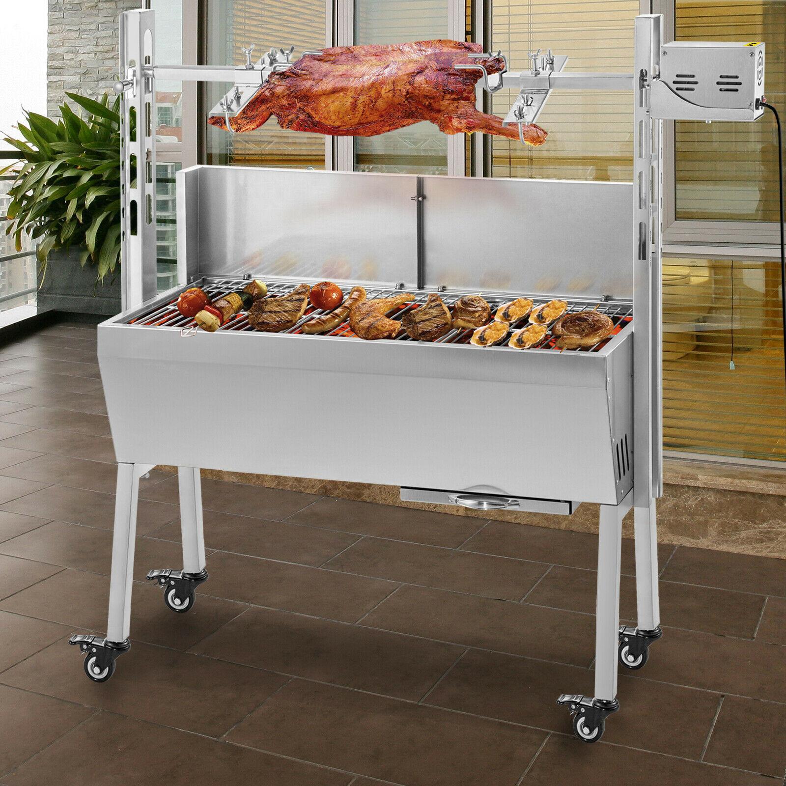 25W 132 Lbs  Lamb BBQ Roaster Rotisserie Spit Barbecue Chicken 9 Grill