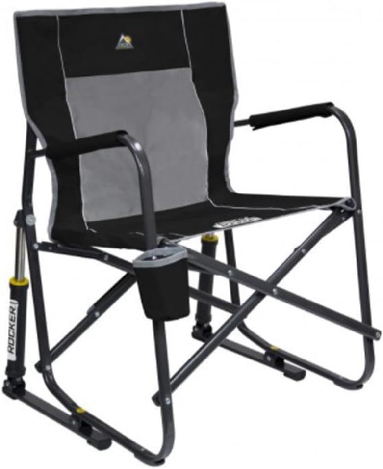 GCI Outdoor Freestyle Rocker Portable Rocking Chair &amp; Outdoor Camping Chair, Black
