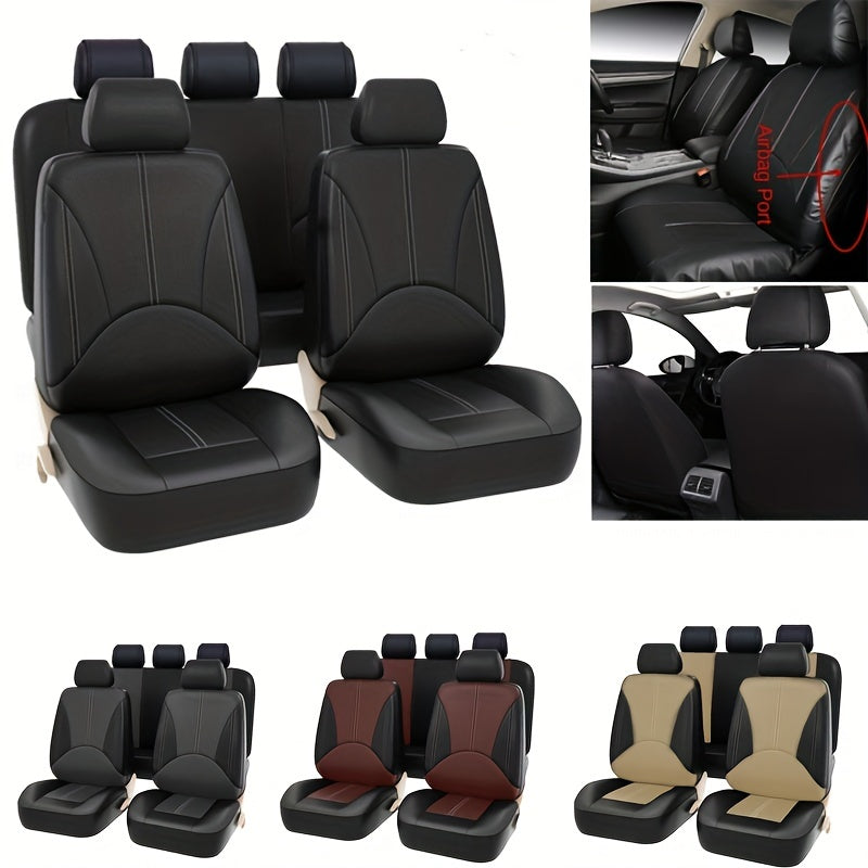 Car PU Leather Seat Cover High Quality Full Set universal cars Leather Seat Cover 5 Seat Protection Cover Suitable For Most Cars