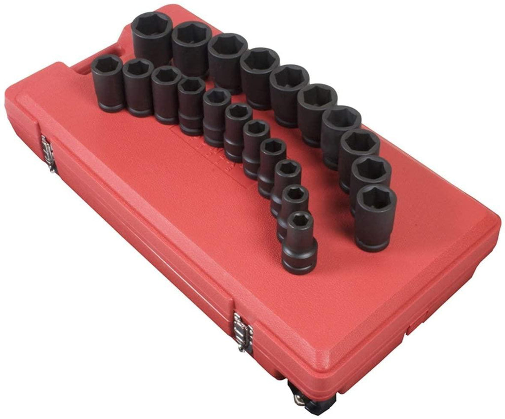 Sunex 5693 1-Inch Drive SAE Deep Impact Socket Set, 21 piece