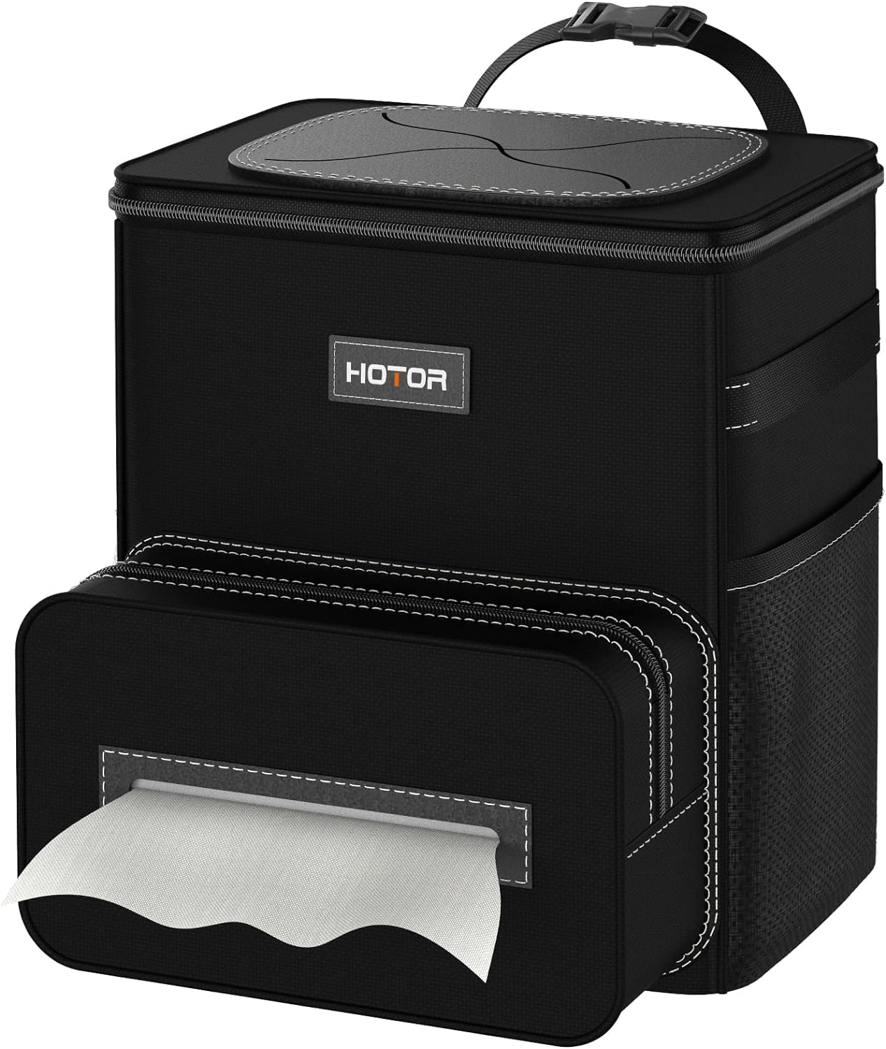 HOTOR Car Trash Can 2.5 Gallon - Handy Tissue Holder, Easy-to-Install Car Accessory Interior, Leak-Proof Organizer and Storage Bag for the Back/Front/Console of Any Cars, Sedans, SUVs &amp; Trucks