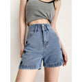 high-waist embroidery wide leg shorts
