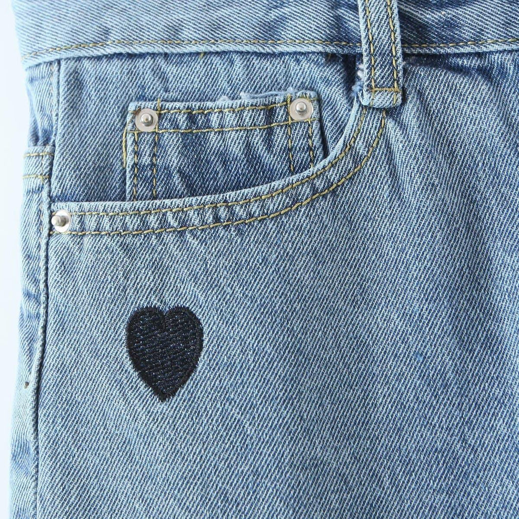 high-waist embroidery wide leg shorts