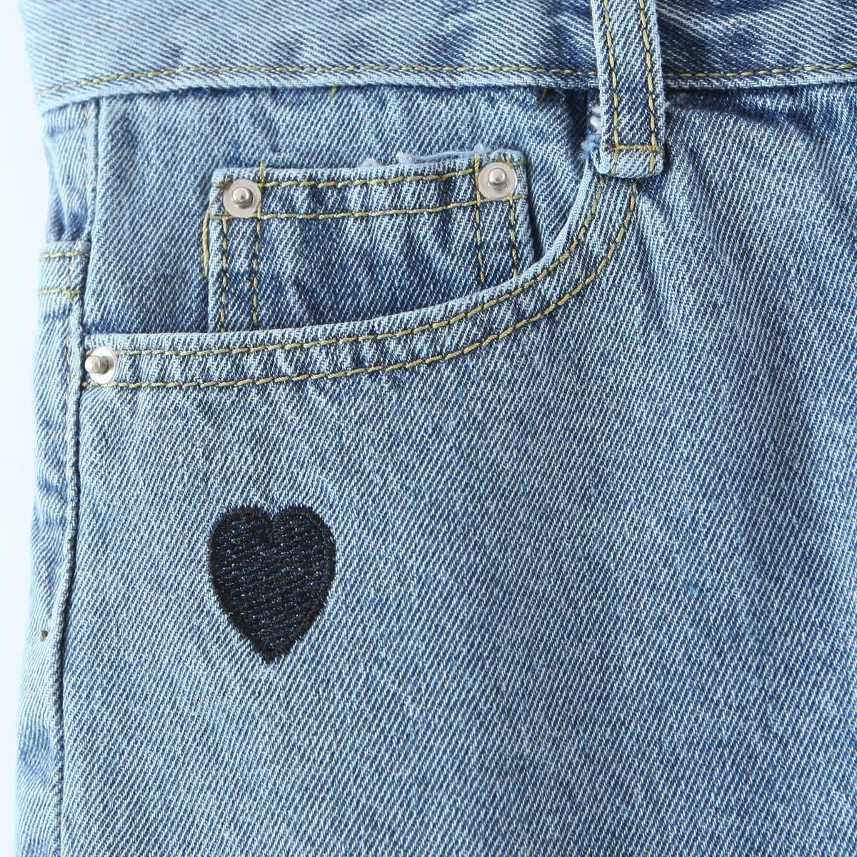 high-waist embroidery wide leg shorts