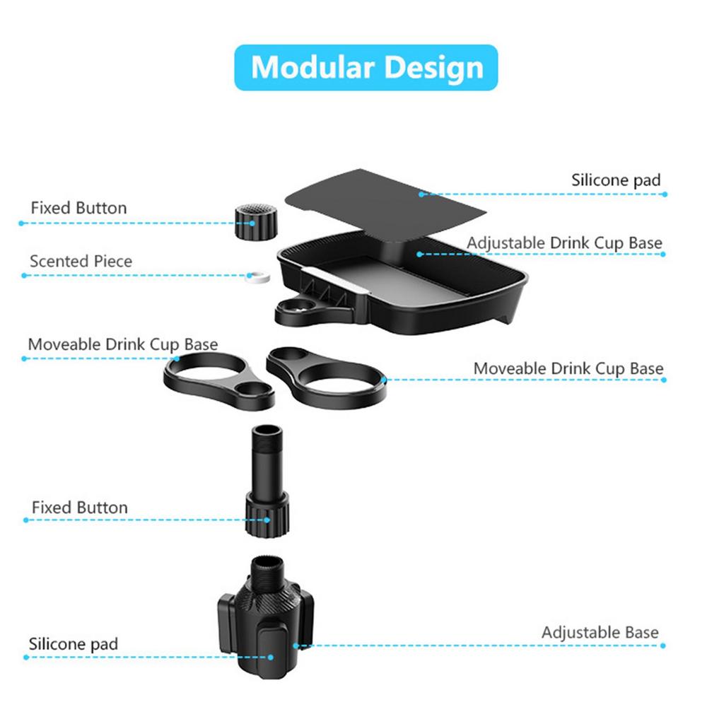 360° Swivel Car Cup Holder Tray - Keep Your Drinks &amp; Food Organized &amp; Accessories!