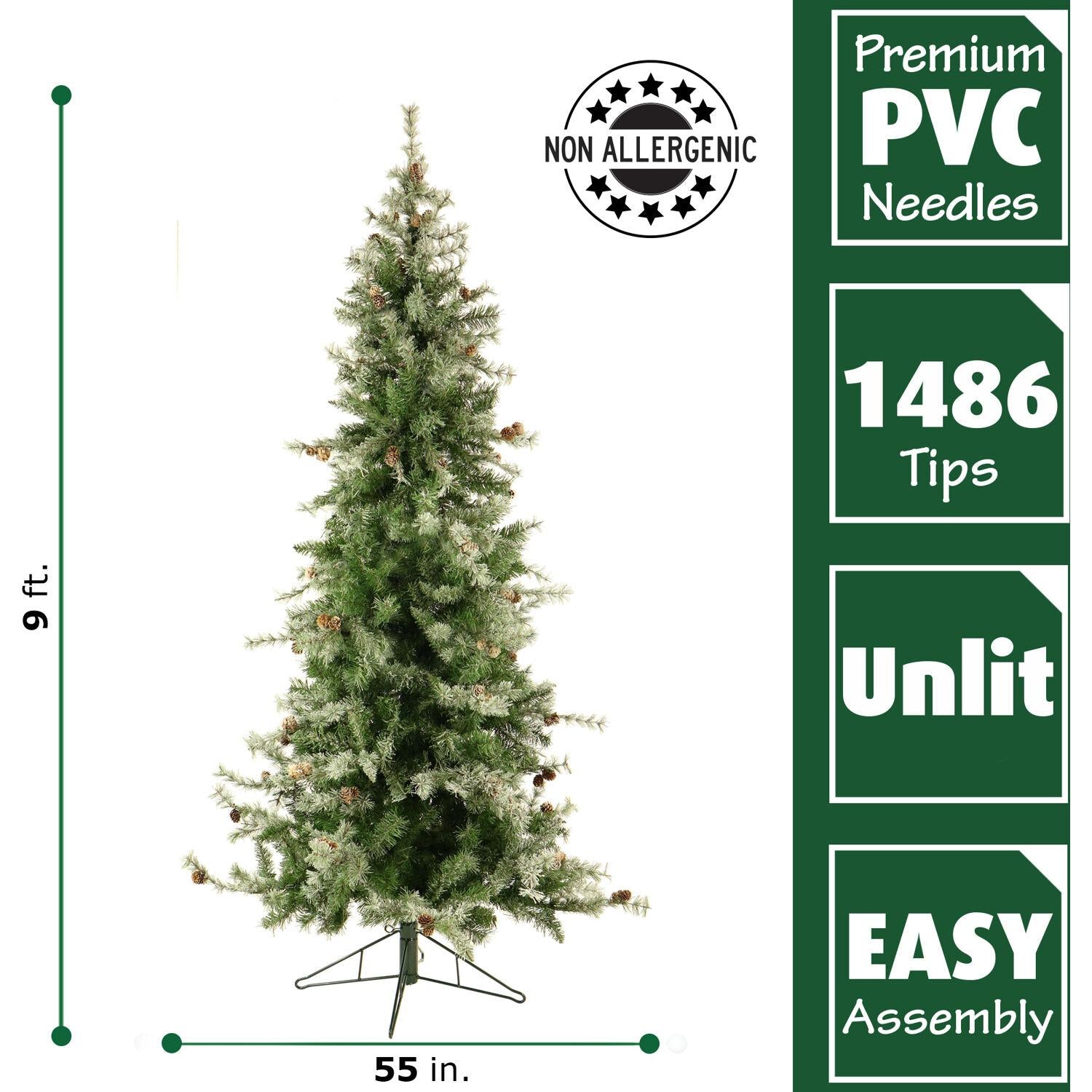 Fraser Hill Farm Buffalo Green Hinged Fir Christmas Tree, 9'