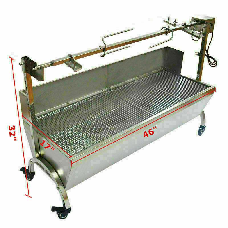46" LarSpit Roaster Rotisserie Pig Lamb Roast BBQ Picnic Outdoor Cook Grill