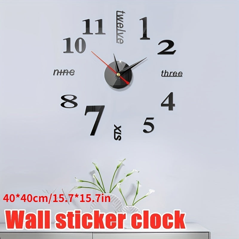 Unique 3D Mirror Wall Clock - Add a Modern Touch to Your Home Decor!