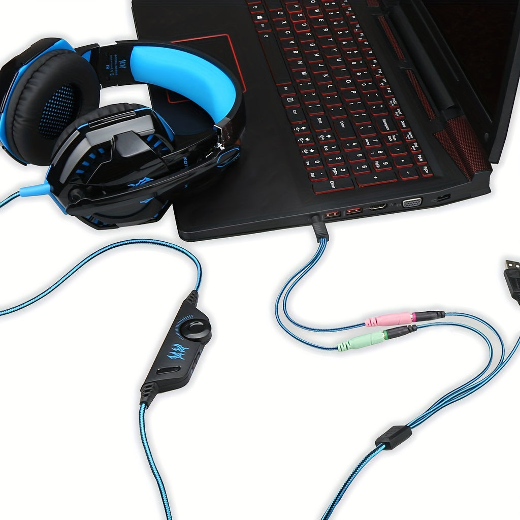 G2000 Gaming Headset: Experience Immersive Audio With Noise Cancelling Mic, LED Lights &amp; Soft Memory Earmuffs