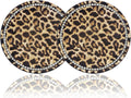 2.75" Car Cup Holder Coaster Car Coasters Leopard Print Bling Accessories Rhinestone Anti Slip Insert Coaster Suitable for Most Cars Gifts - 2PCS