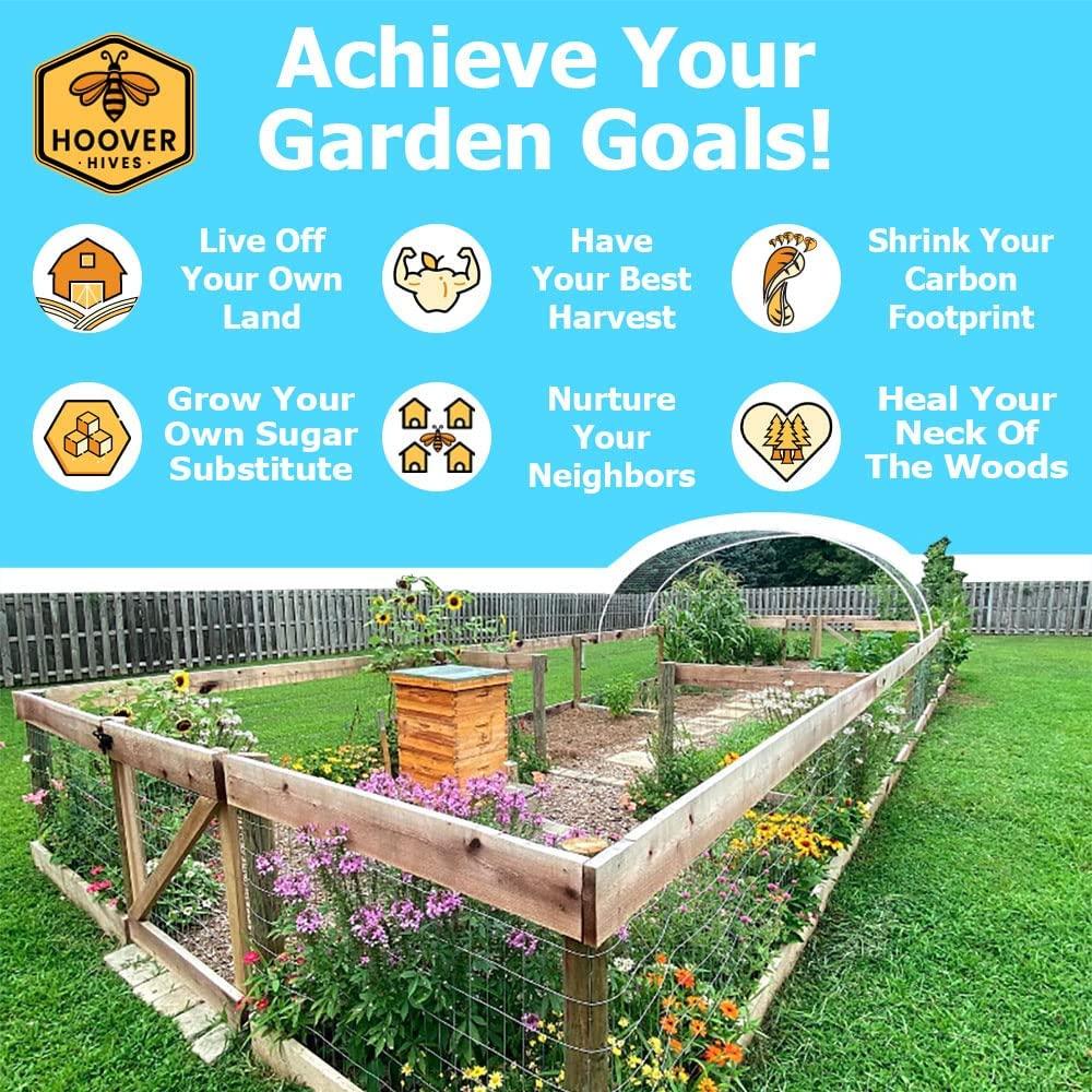 Hoover Hives 8 Frame Langstroth Beehive Dipped in Beeswax Includes Wooden Frames & Waxed Foundations (2 Deep Boxes, 1 Medium Box)(Fully Assembled)